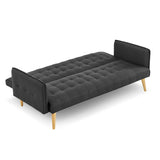 Sarantino 3 Seater Modular Linen Fabric Sofa Bed Couch - BlackThe Yak Merchant