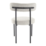Luxe Boucle Cushioned Elsa Dining Chairs in White Quartz