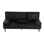 3 Seater Adjustable Sofa Bed With Cup Holder BlackThe Yak Merchant