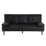 3 Seater Adjustable Sofa Bed With Cup Holder BlackThe Yak Merchant