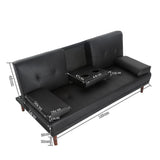 3 Seater Adjustable Sofa Bed With Cup Holder BlackThe Yak Merchant