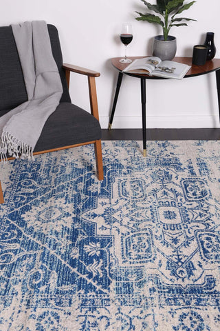 Delicate Audrey Ivory Navy Rug 200x290