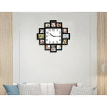 12-Photo Collage Wall Clock – Picture Frame Display for Home & Office