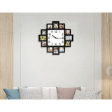 12-Photo Collage Wall Clock – Picture Frame Display for Home & Office