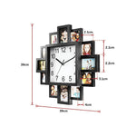 12-Photo Collage Wall Clock – Picture Frame Display for Home & Office