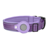 S Purple Secure Nylon Dog Collar with Built-in Apple AirTag (not included) Holder Case - Pet Tracker Accessory