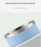 Beige and Silver Premium 304 Stainless Steel Pet Bowl (32oz) - Non-Slip, Anti-Tip Food & Water Dish for Dogs & Cats - Durable & Easy Clean