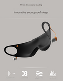 Grey 2-in-1 Blackout Sleep Mask with Integrated Noise Reducing Earplugs for Undisturbed Rest