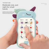 Unicorn Baby Toy Phone Music & Light Learning Mobile Teether for Toddlers Interactive English Educational Gift Pink