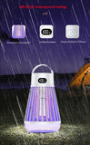 2-in-1 Rechargeable Mosquito Zapper & Camping Lantern - 2000V Electric Insect Killer with Smart Digital Display - 2000mAh Battery Portable Bug Trap for Outdoor Tent Patio & Home - IPX5 Waterproof - White