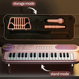 Portable Kids' Electronic Piano with Sheet Music and Microphone - Professional 37-Key Tactile Feedback, Support Recording & Multiple Performance Modes, Beginner-Friendly & Durable Musical Toy(Rose Red)
