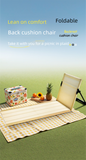 Portable Folding Beach Ground Chair with Back Support Sky Blue Striped Lightweight Padded Mat for Camping Picnics Festivals - Standard Model