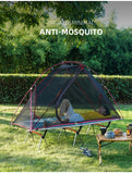 Single Person Off-Ground Camping Tent Portable Folding Bed Cover with Mosquito Net UV-Resistant Fishing Tent Light Khaki