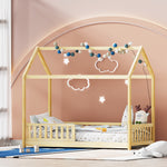 ROCK Oak Kids Wooden House Bed Frame