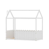 Single Kids Bed Frame in White – KORI Wooden House Design