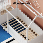 Single Kids Bed Frame in White – KORI Wooden House Design