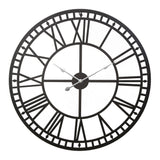 Large 80cm Wall Clock – Roman Numerals Metal Black