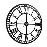 Large 80cm Wall Clock – Roman Numerals Metal Black