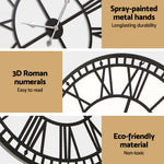 Large 80cm Wall Clock – Roman Numerals Metal Black