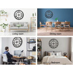 Large 80cm Wall Clock – Roman Numerals Metal Black