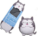 Kids Sleeping Bag Happy Children Toy Plush Grey Husky LargeThe Yak Merchant